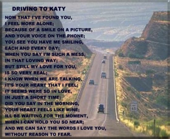 Driving to Katy Poem